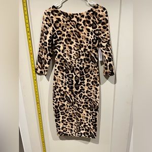New Leopard Dress fits snug sexy & versatile 3/4 sleeve body contour